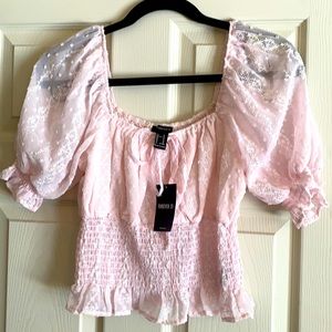Puff sleeve cinch waisted blouse